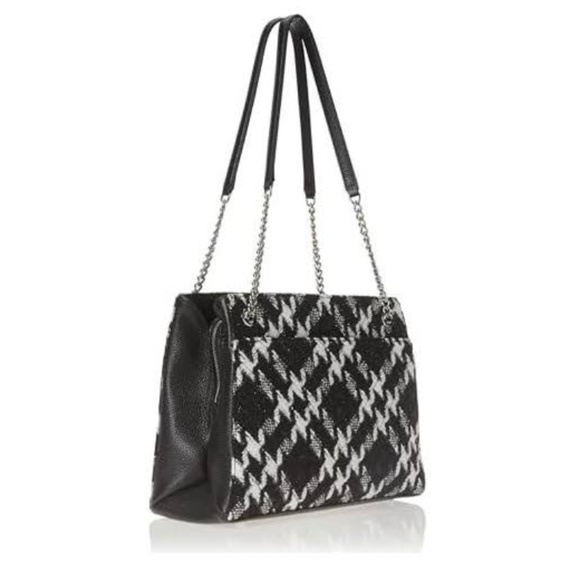KARL LAGERFELD PARIS | Charlotte Houndstooth Pattern Shoulder Bag - Picture 3 of 7